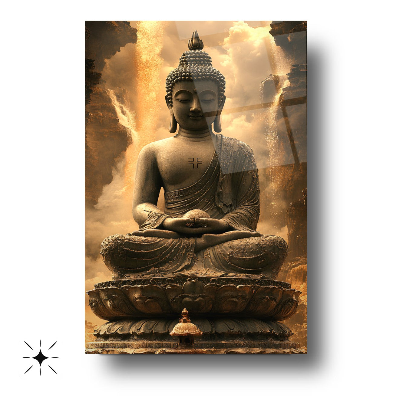 Buda Heykeli Cam Tablo