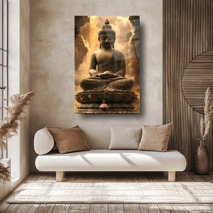 Buda Heykeli Cam Tablo