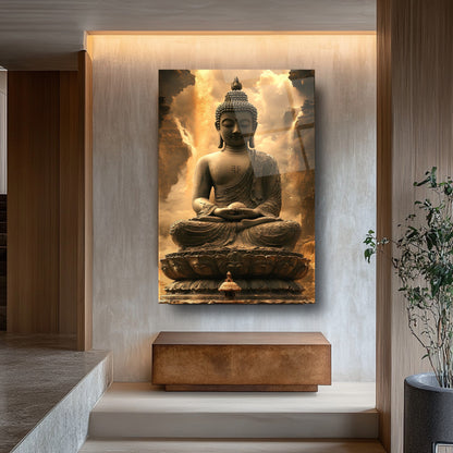 Buda Heykeli Cam Tablo