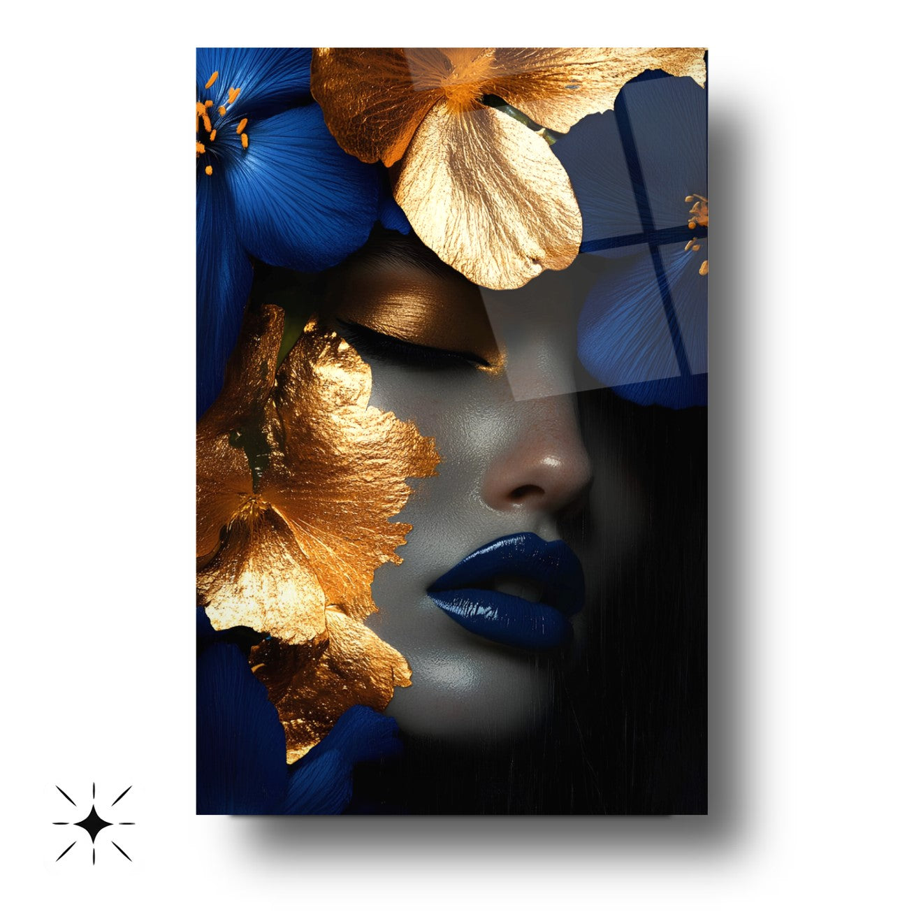 Çiçekli Kadın Cam Tablo