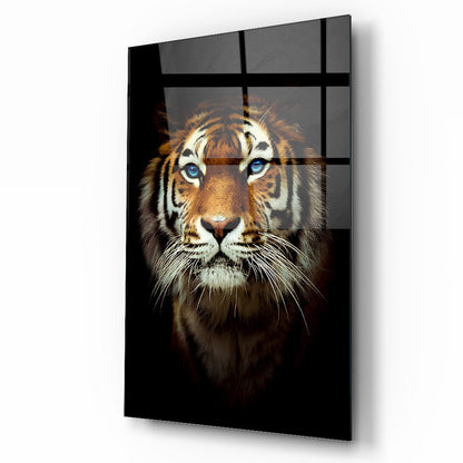 Mavi Gözlü Kaplan Cam Tablo