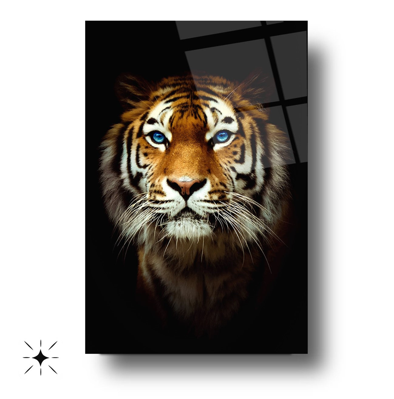 Mavi Gözlü Kaplan Cam Tablo