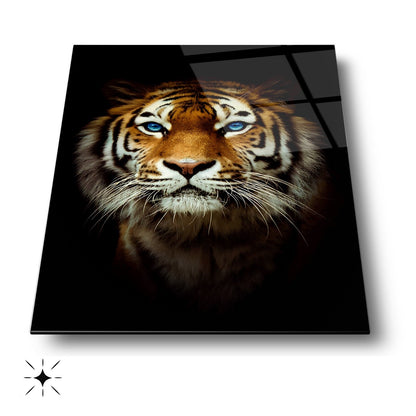 Mavi Gözlü Kaplan Cam Tablo