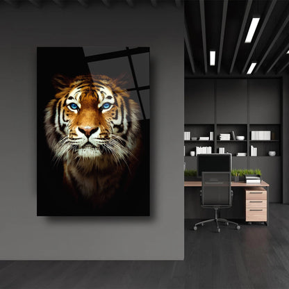 Mavi Gözlü Kaplan Cam Tablo