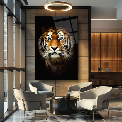 Mavi Gözlü Kaplan Cam Tablo