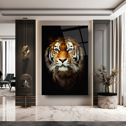 Mavi Gözlü Kaplan Cam Tablo