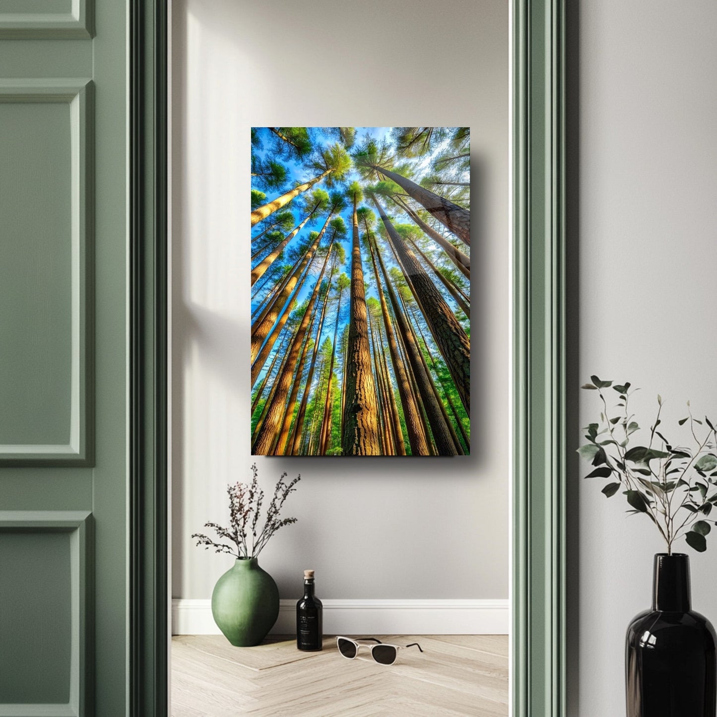 Ağaç Manzarası Cam Tablo