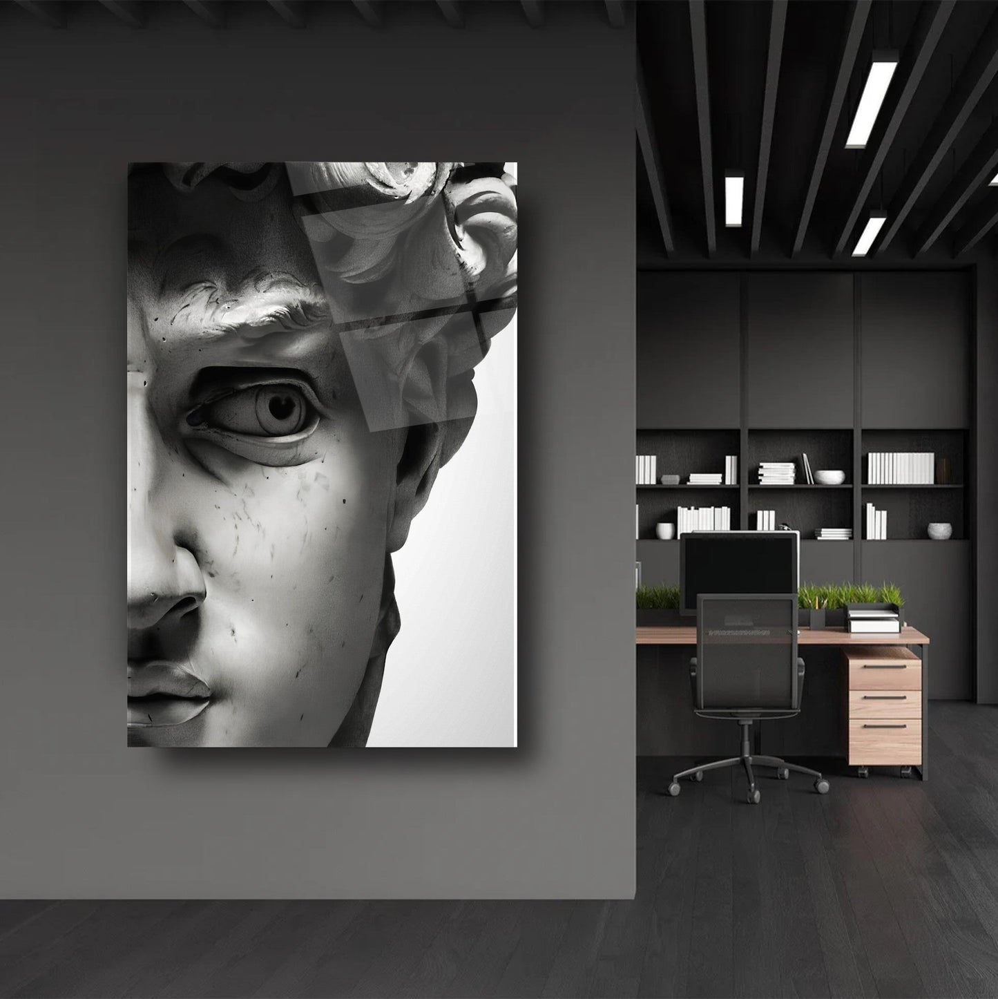 Davud Heykeli Cam Tablo