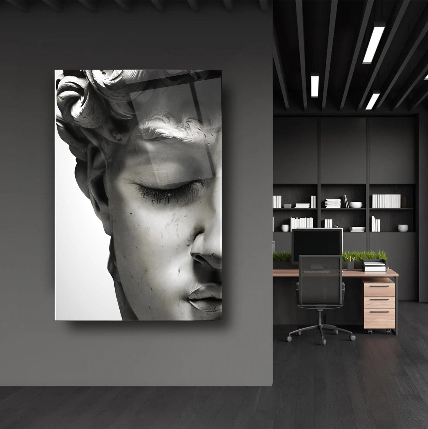 Davud Heykeli Cam Tablo