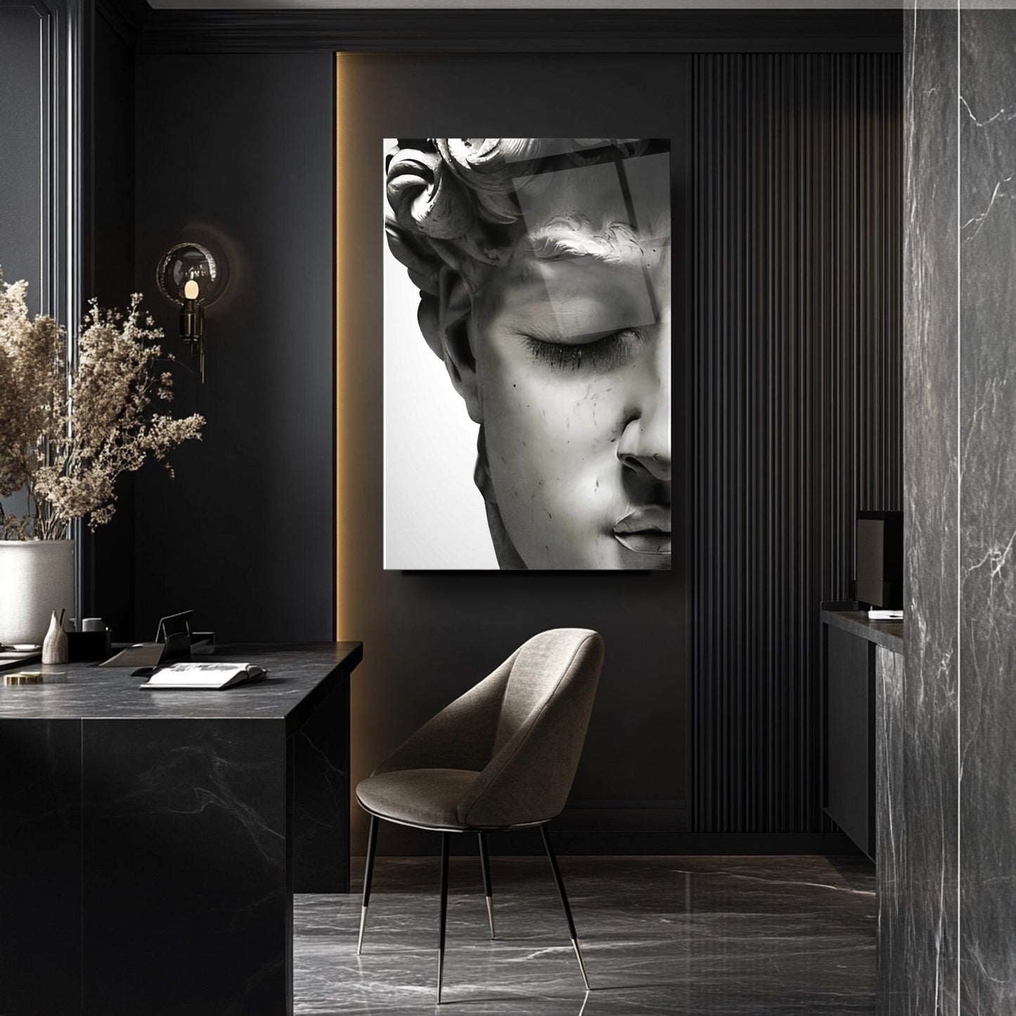 Davud Heykeli Cam Tablo