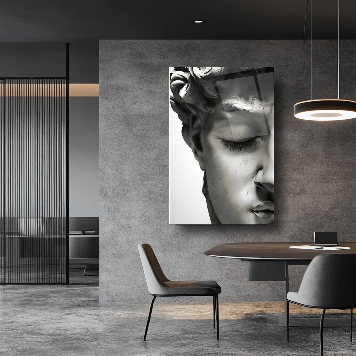 Davud Heykeli Cam Tablo