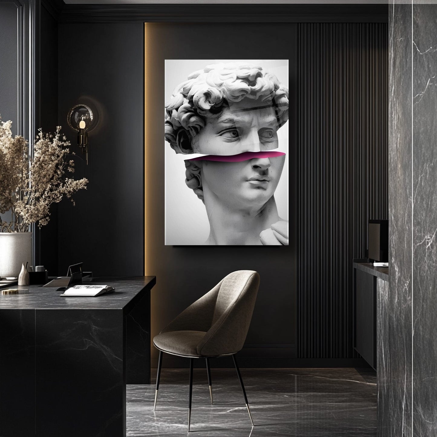 Davud Heykeli Cam Tablo