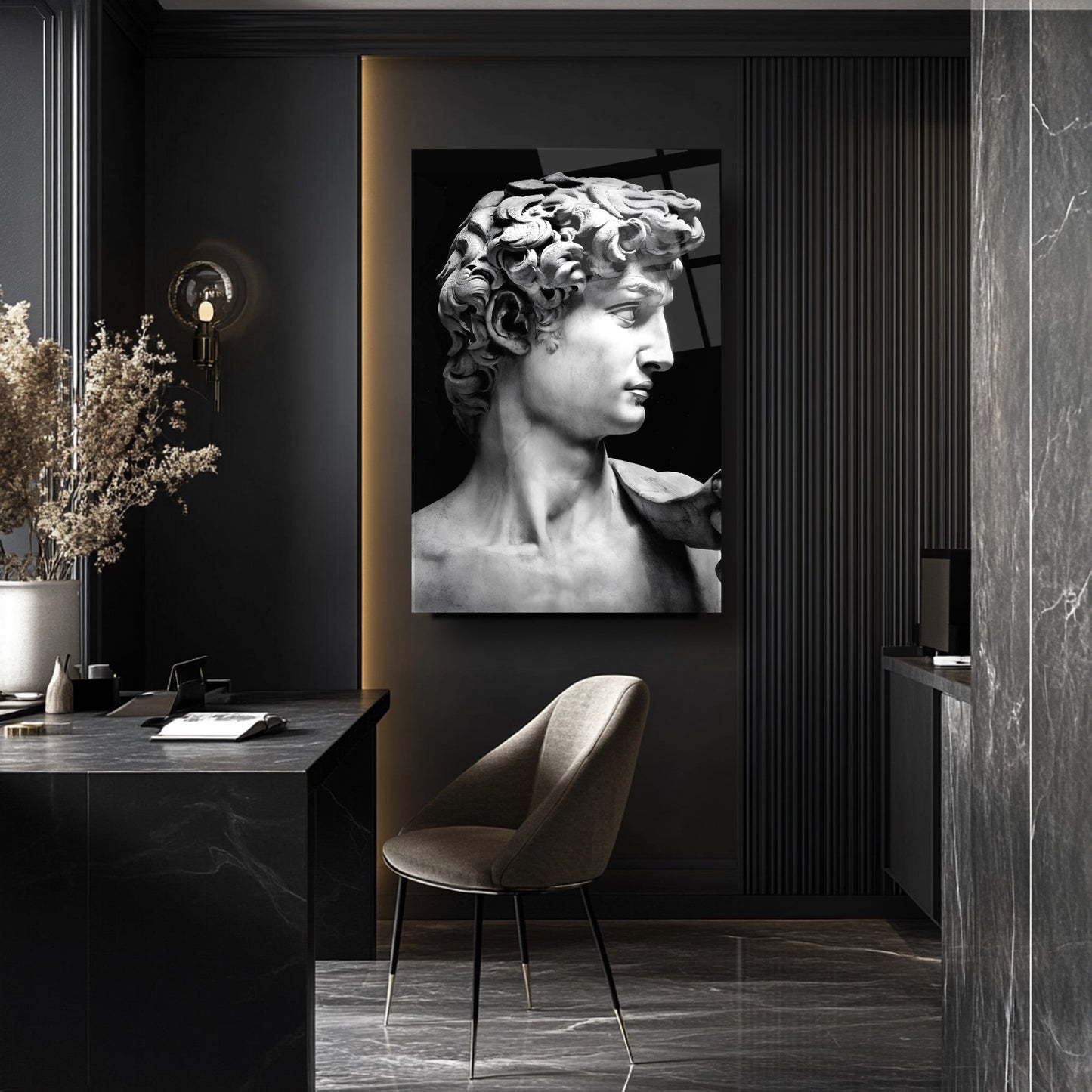 Davud Heykeli Cam Tablo