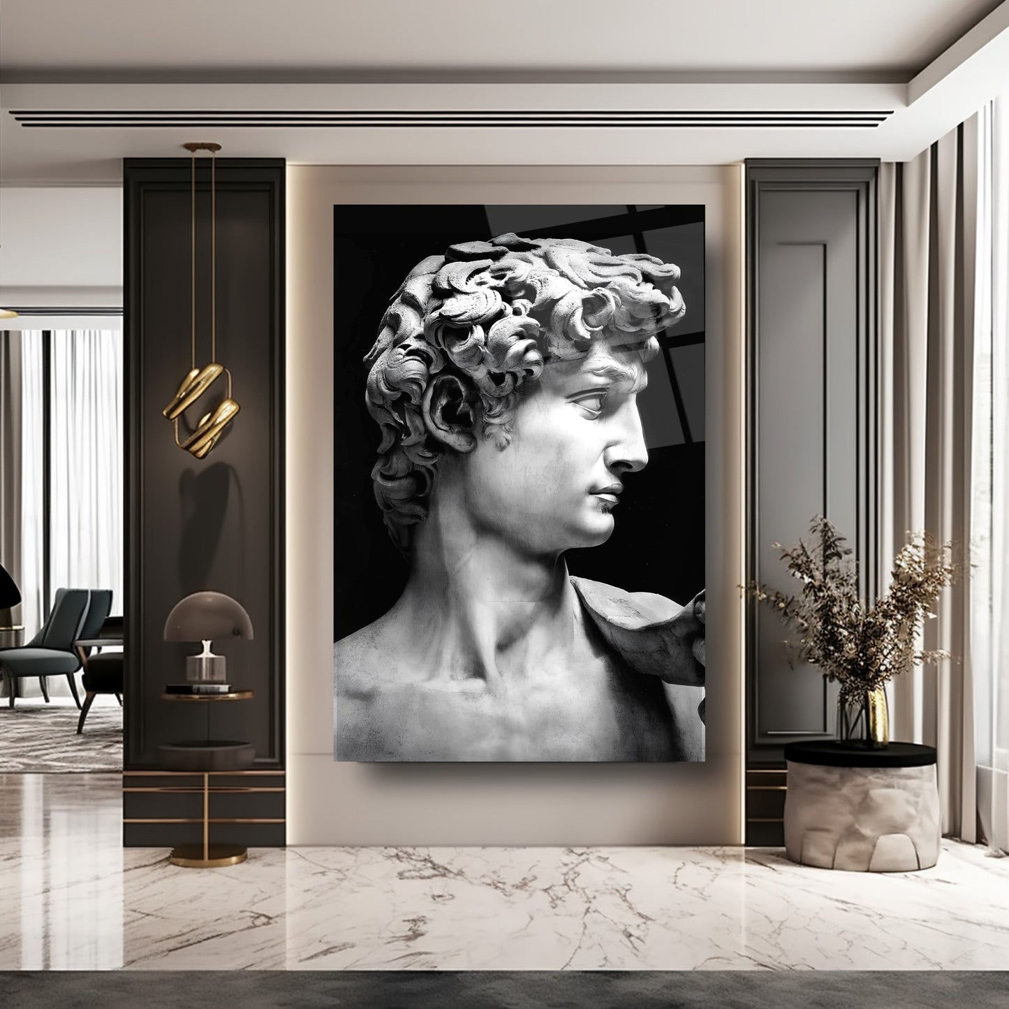 Davud Heykeli Cam Tablo