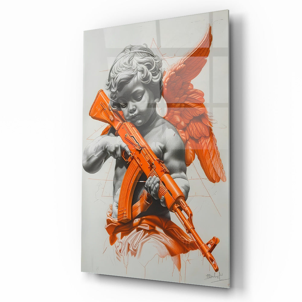 Kanatlı Melek Cam Tablo