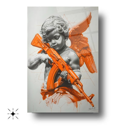 Kanatlı Melek Cam Tablo
