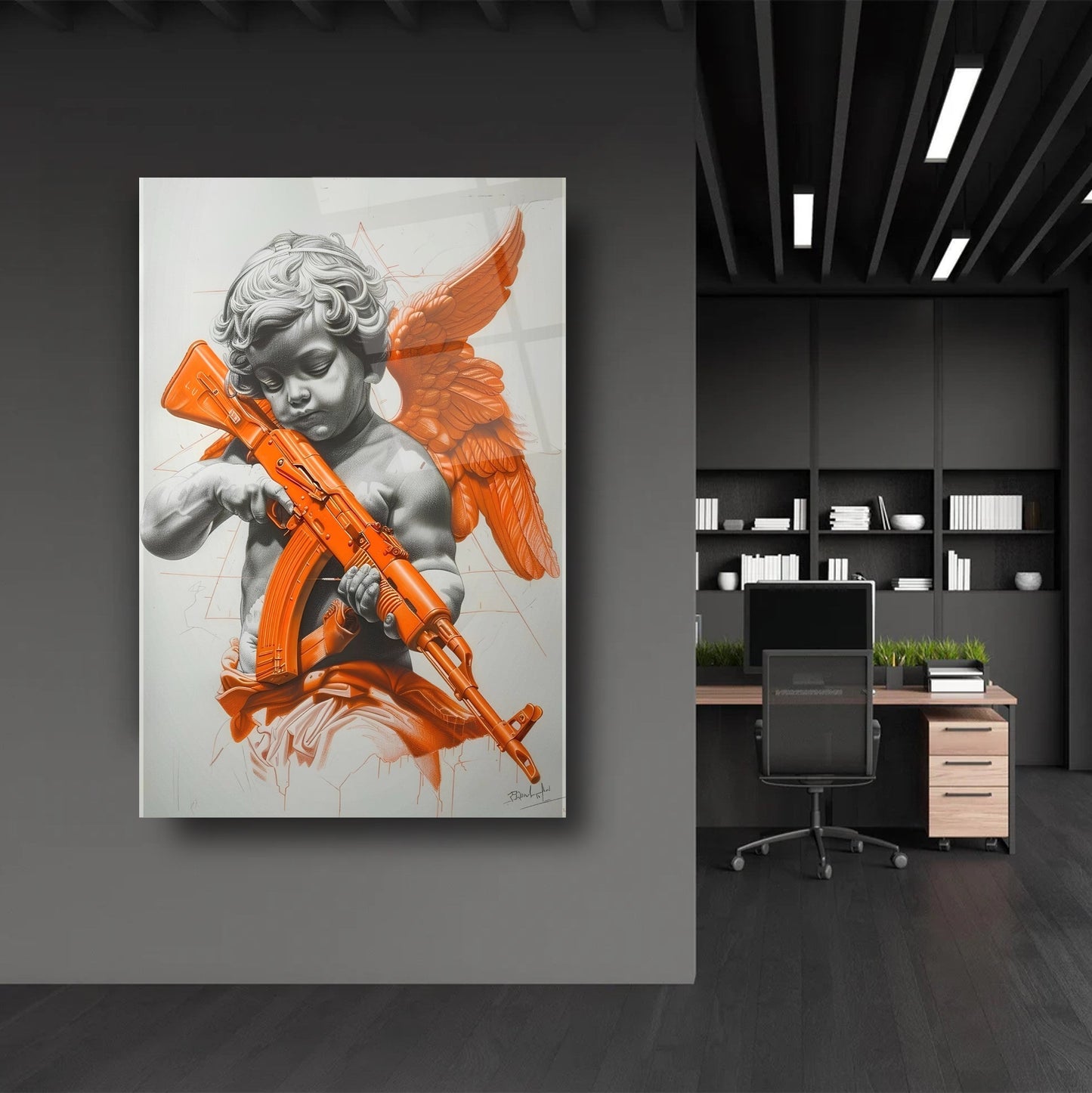 Kanatlı Melek Cam Tablo