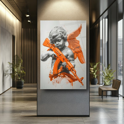 Kanatlı Melek Cam Tablo