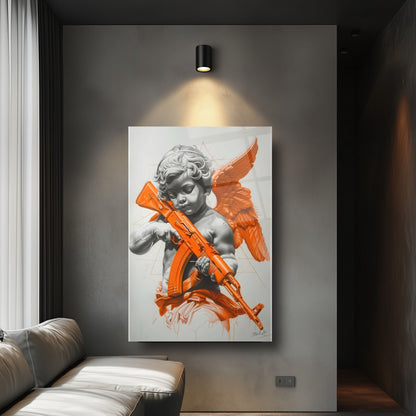 Kanatlı Melek Cam Tablo