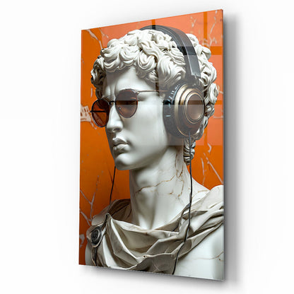 Müzik Dinleyen Heykel Cam Tablo