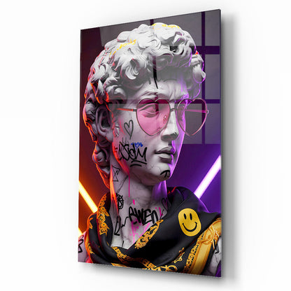 Neon Renkli Heykel Cam Tablo