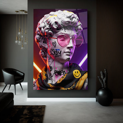 Neon Renkli Heykel Cam Tablo