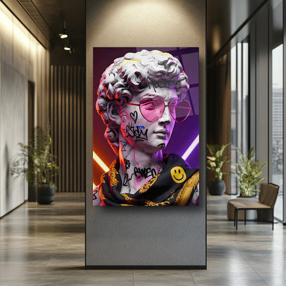 Neon Renkli Heykel Cam Tablo