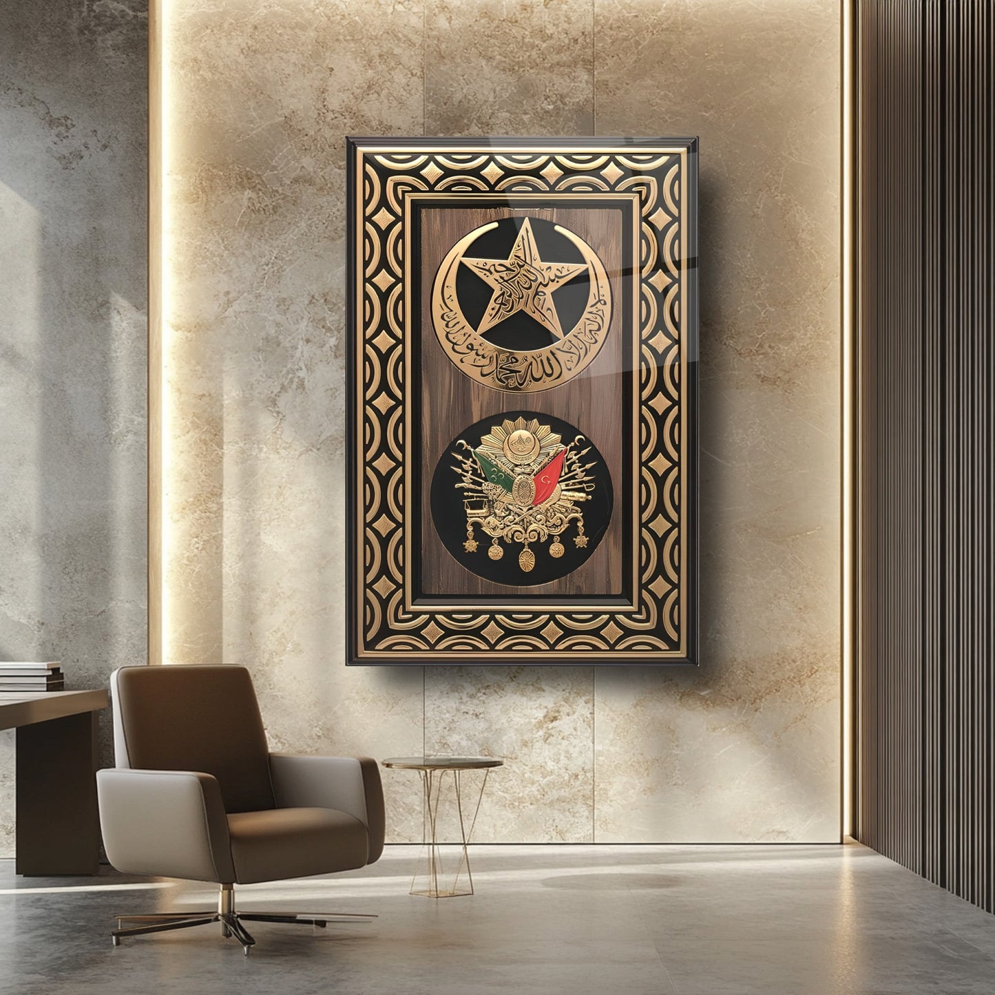 Osmanlı Devlet Arması Cam Tablo