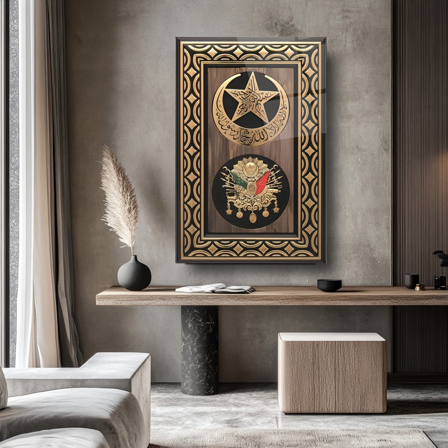 Osmanlı Devlet Arması Cam Tablo