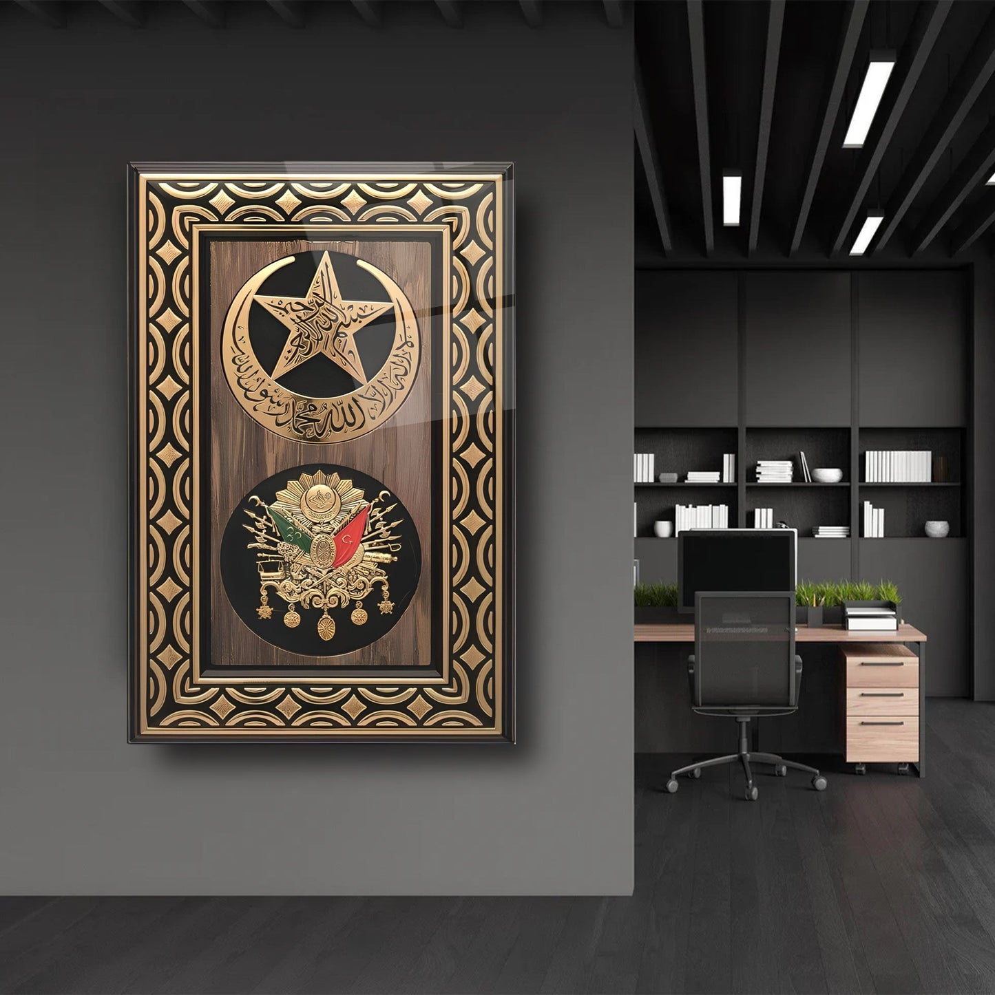 Osmanlı Devlet Arması Cam Tablo