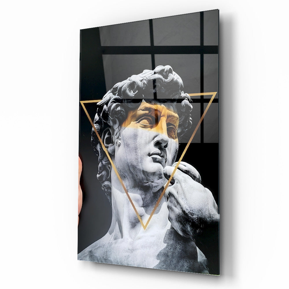 Gold Detay Heykel Cam Tablo