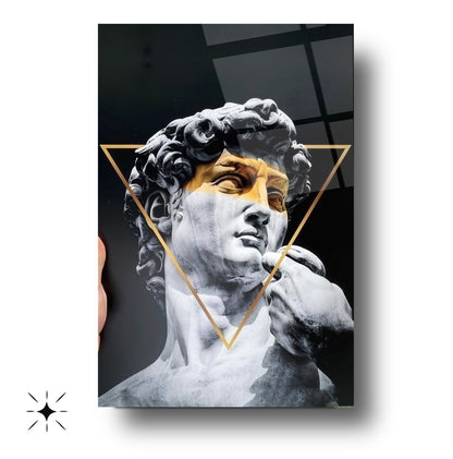 Gold Detay Heykel Cam Tablo