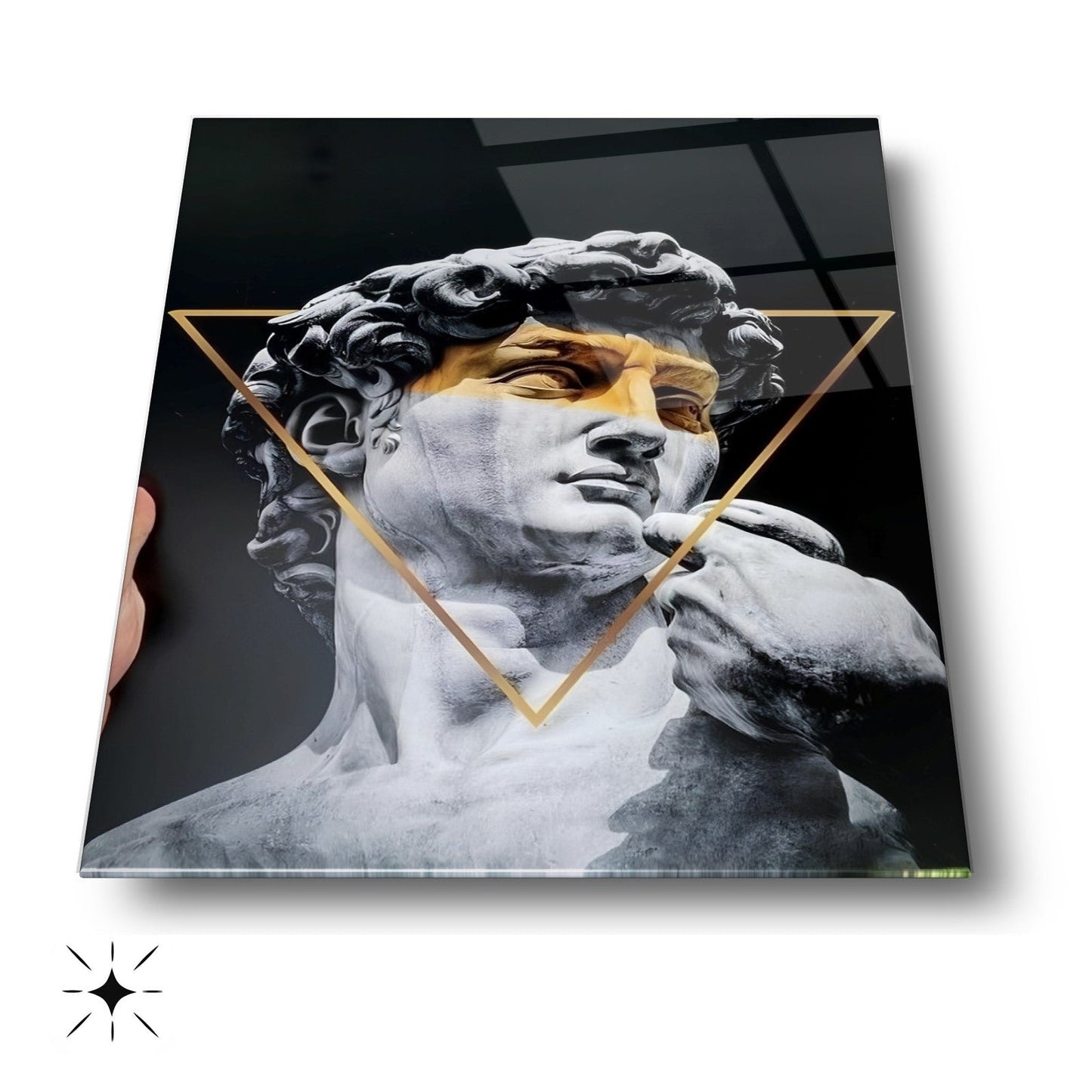 Gold Detay Heykel Cam Tablo