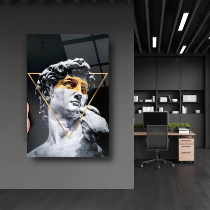 Gold Detay Heykel Cam Tablo