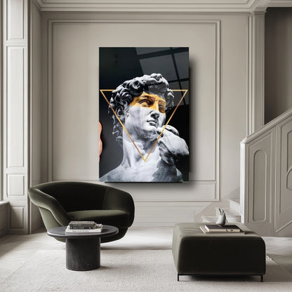 Gold Detay Heykel Cam Tablo