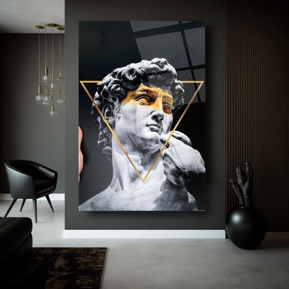 Gold Detay Heykel Cam Tablo