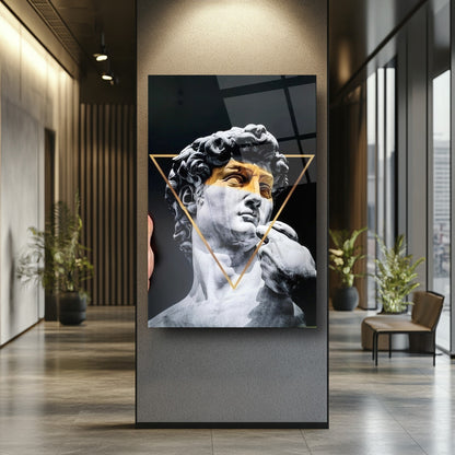 Gold Detay Heykel Cam Tablo