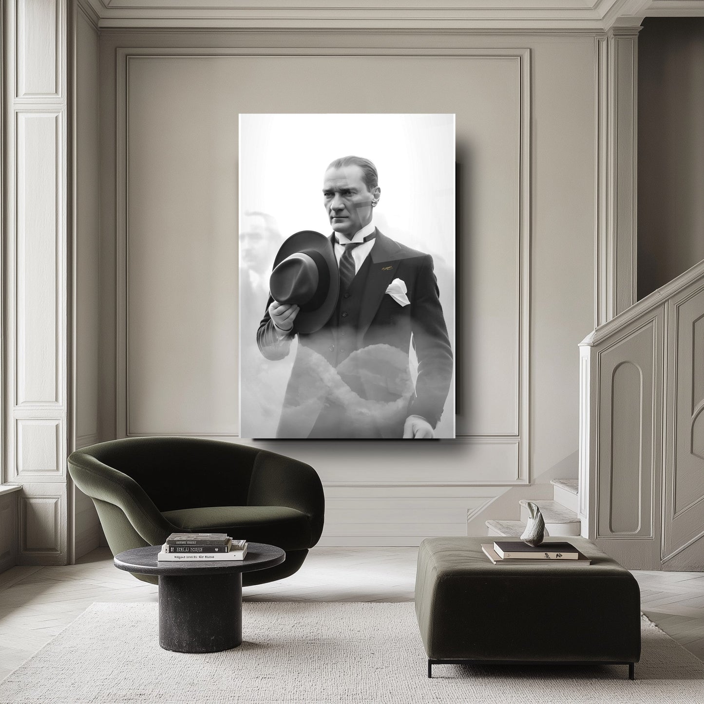 Atatürk ve Sonsuzluk Cam Tablo