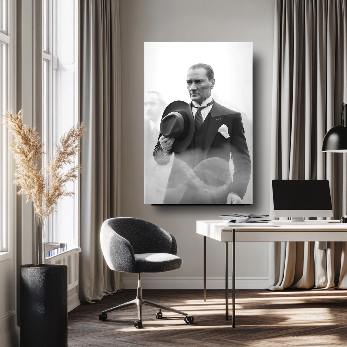 Atatürk ve Sonsuzluk Cam Tablo