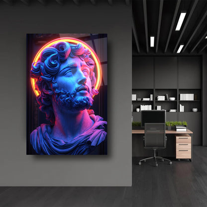 Neon Renkli Heykel Cam Tablo