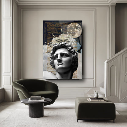 Gold Detay Heykel Cam Tablo