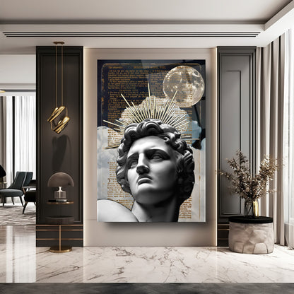 Gold Detay Heykel Cam Tablo