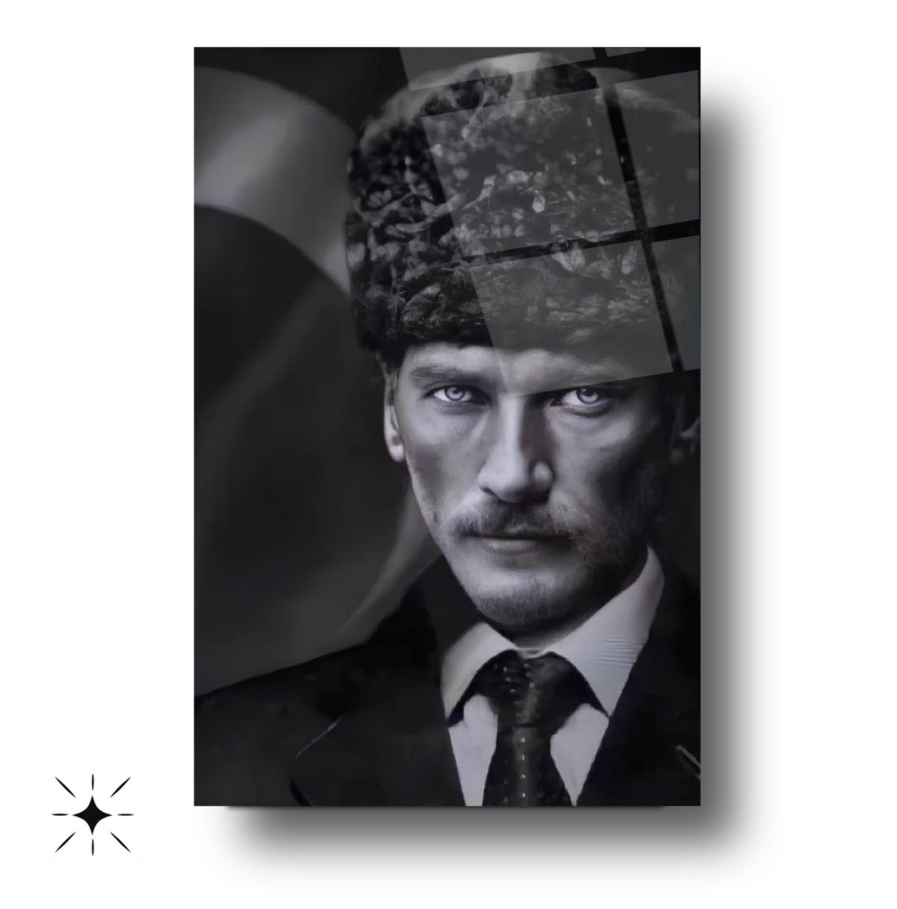 Kalpaklı Atatürk Cam Tablo