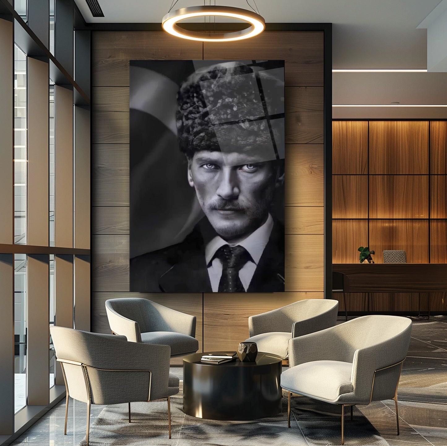 Kalpaklı Atatürk Cam Tablo