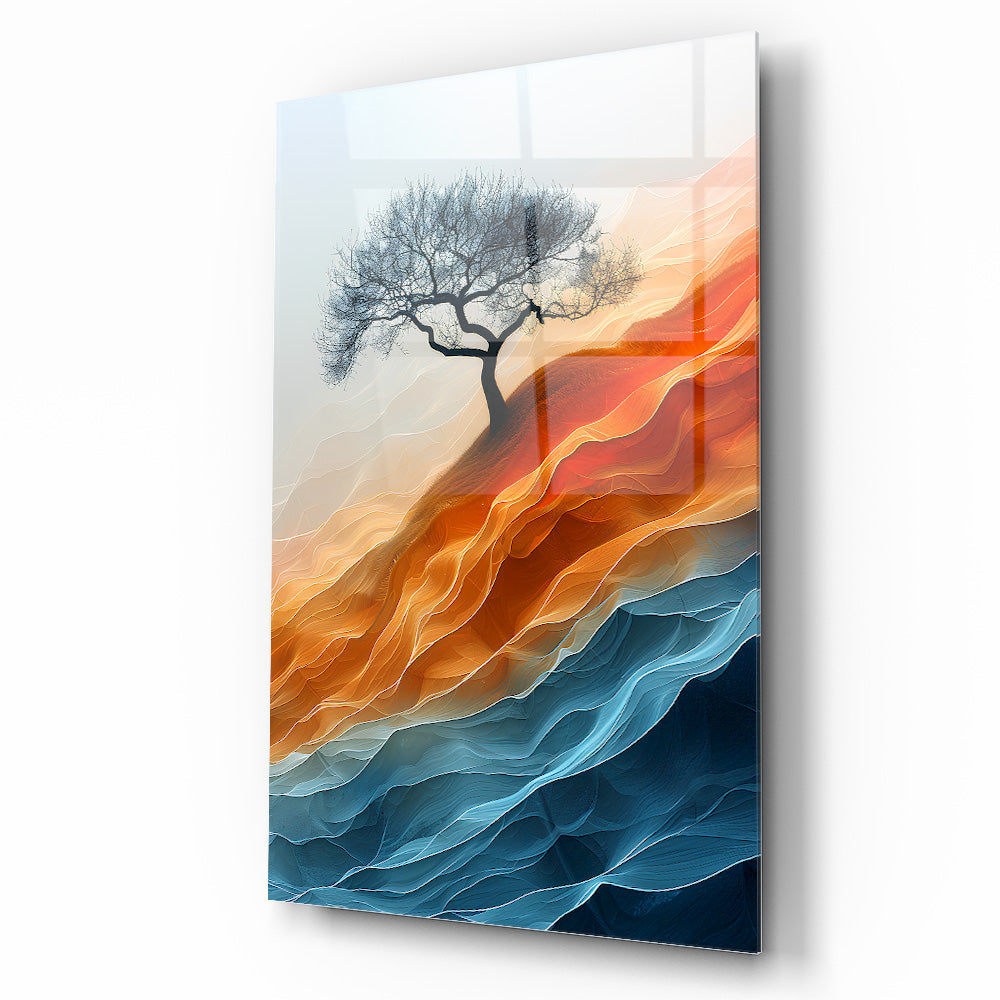 Deniz ve Kum Manzarası Cam Tablo