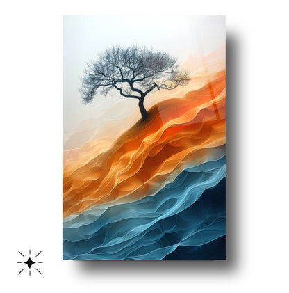 Deniz ve Kum Manzarası Cam Tablo