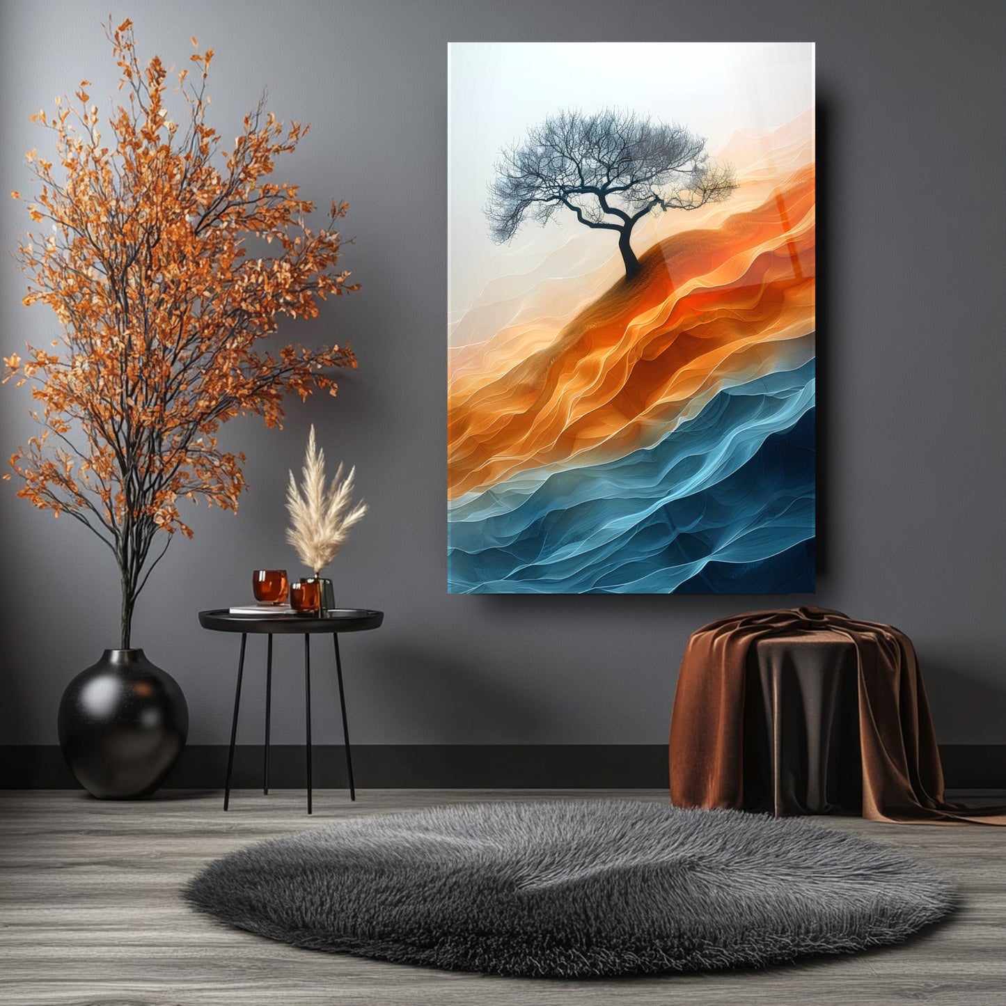 Deniz ve Kum Manzarası Cam Tablo