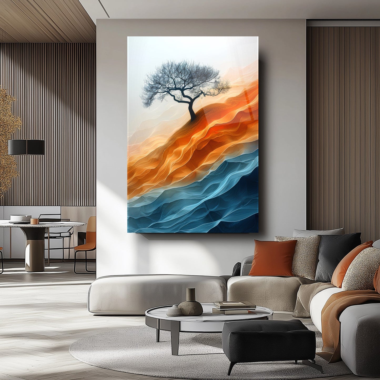 Deniz ve Kum Manzarası Cam Tablo