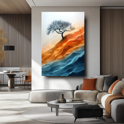 Deniz ve Kum Manzarası Cam Tablo