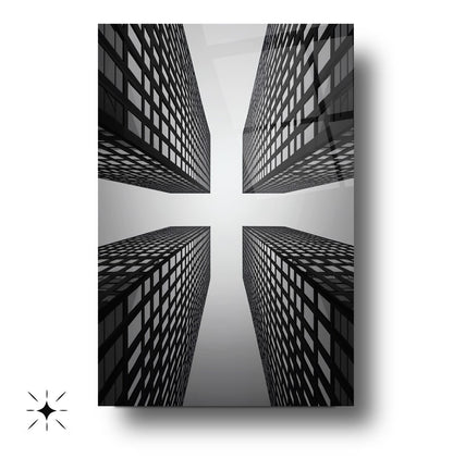 Gökdelen Manzarası Cam Tablo